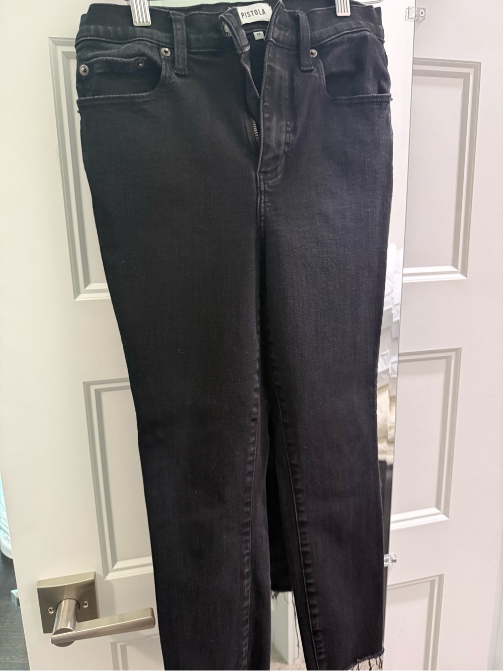 pistola Black Skinny Jeans with Raw Hem